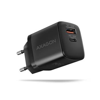AXAGON ACU-PQ30 Sil nabjeka do st 30W, 2x port (USB-A + USB-C), PD3.0/PPS/QC4+/AFC/Apple, ern