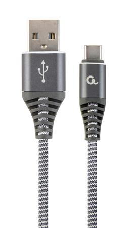 CABLEXPERT Kabel USB 2.0 AM na Type-C kabel (AM/CM), 2m, opleten, edo-bl, blister, PREMIUM QUALITY