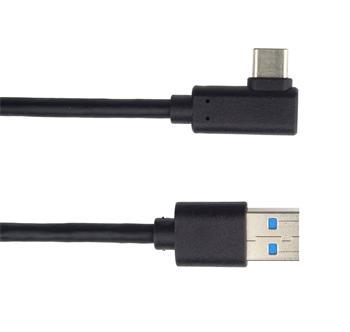 PremiumCord Kabel USB typ C/M zahnut konektor 90 - USB 3.0 A/M, 2m