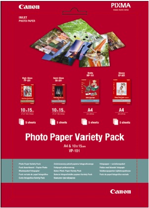 Canon fotopapr Photo Paper Variety Pack A4 & 10x15 (PP SG MP GP) po 5