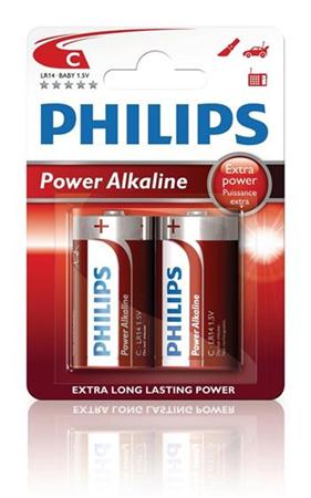 Philips baterie C PowerLife, alkalick - 2ks