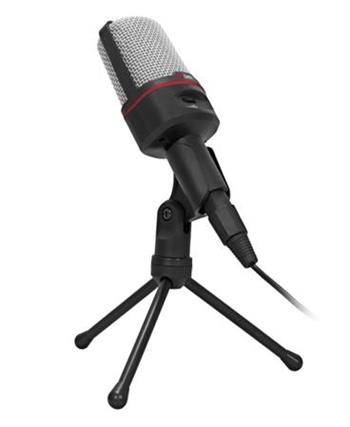 C-TECH Stoln mikrofon MIC-02, 3,5mm stereo jack, kabel 2.5m