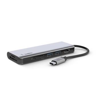 Belkin USB-C 7v1 Multiport adapter - 4K HDMI, USB-C PD 3.0, 2x USB-A 3.0, teka SD a micro SD karet, 3,5mm jack
