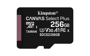 KINGSTON 256GB microSDHC CANVAS Plus Memory Card 100MB/85MBs- UHS-I class 10 Gen 3 - bez adaptru