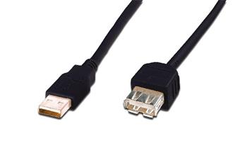 Digitus USB kabel prodluovac A-A, 2xstnn, m, 1,8m, ern