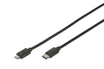 Digitus Pipojovac kabel USB typu C, typ C na micro B M / M, 1,8 m, 3A, 480 MB, 2,0, blPipojovac kabel USB typu C, typ C na mic
