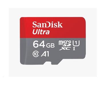 SanDisk MicroSDXC karta 64GB Ultra (120 MB/s, A1 Class 10 UHS-I, Android) + adaptr