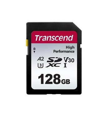 Transcend 128GB SDXC 330S UHS-I U3 V30 A2 pamov karta, 100 MB/s R, 85 MB/s W
