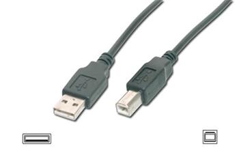 Digitus USB kabel A/samec na B/samec, 2x stnn, ern, 3m