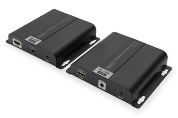 DIGITUS Sada 4K HDMI Extender pes IP / CAT 5, 6 (120 m), kompletn napjen PoE, UHD 4K/30 Hz