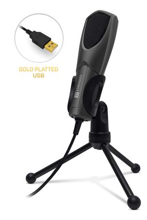 CONNECT IT YouMic mikrofon USB, pozlacen konektor USB, antracit