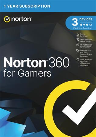 NORTON 360 FOR GAMERS 50GB CZ 1 USER 3 zazen na 12 msc 