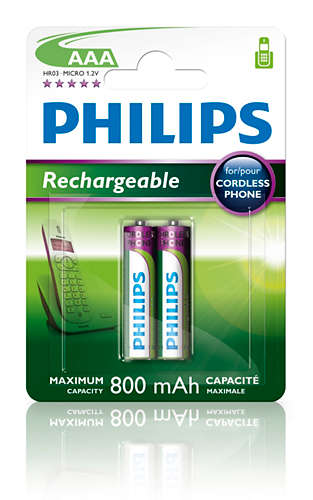 Philips dobjec baterie AAA 800mAh, NiMH - 2ks