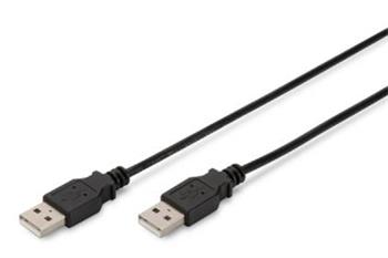 Digitus Pipojovac kabel USB 2.0, typ A M / M, 1,0 m, kompatibiln s USB 2.0, bl