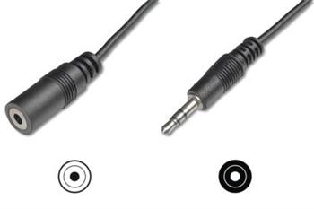 Digitus Audio prodluovac kabel, stereo 3,5 mm 1,50 m, CCS, 2x0,10 / 10, stnn, M / F, ern