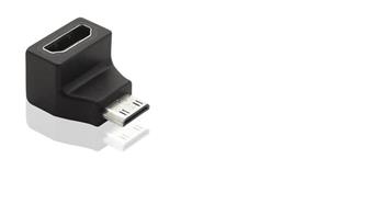 PremiumCord Adapter Mini HDMI C Male na HDMI Female zahnut do pravho hlu 90
