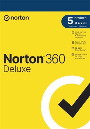 NORTON 360 DELUXE 50GB +VPN 1 uivatel pro 5 zazen na 2 roky