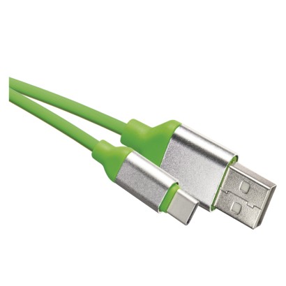Nabjac a dtov kbel USB-A 2.0 / USB-C 2.0, 1 m, zelen 