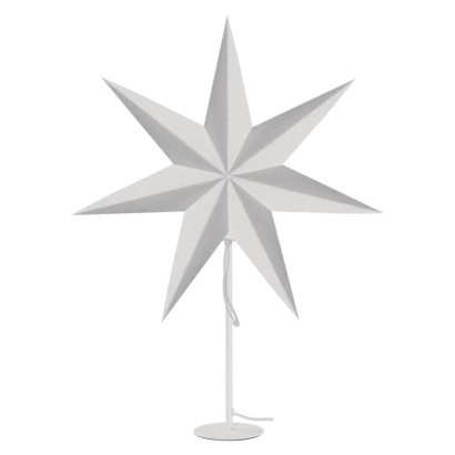 Svietnik na iarovku E14 s papierovou hviezdou biely, 67x45 cm, vntorn 