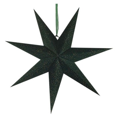LED hviezda papierov zvesn, zelen, 60 cm, vntorn 