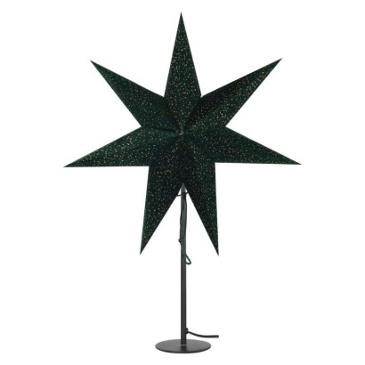 LED hviezda papierov so stojanekom, zelen, 45 cm, vntorn 