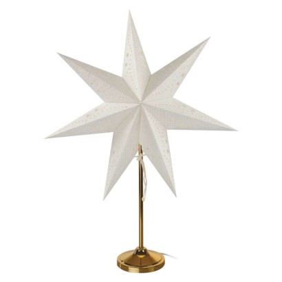 LED hviezda papierov so zlatm stojanekom, 45 cm, vntorn 