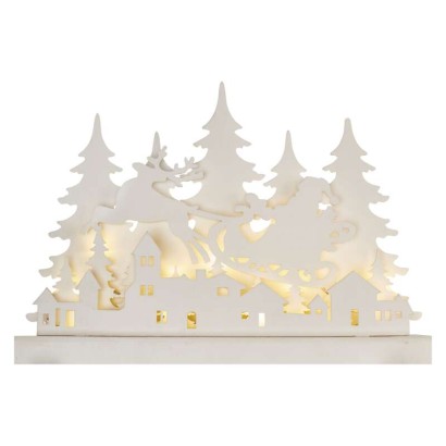 LED dekorcia dreven  vianon dedinka, 31 cm, 2x AA, vntorn, tepl biela, asova 