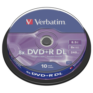 DVD+R VERBATIM DL 8,5GB 8X Dvojvrstvov 10ks/cake
