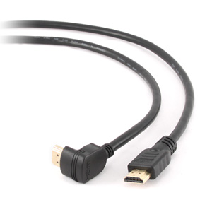 kbel HDMI 1.4 Samec/Samec dka 1,8m, 1 konektor pod uhlom 90, CABLEXPERT