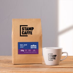 Kva Stamp Caff - San Jos; Odrodov kva - Kostarika zrnkov 100% Arabica 250g