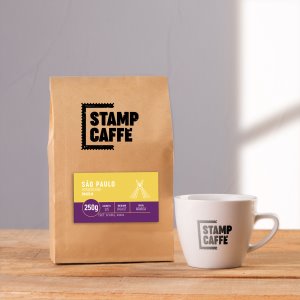 Kva Stamp Caff - Sao Paulo; Odrodov kva - Brazlia zrnkov 100% Arabica 250g