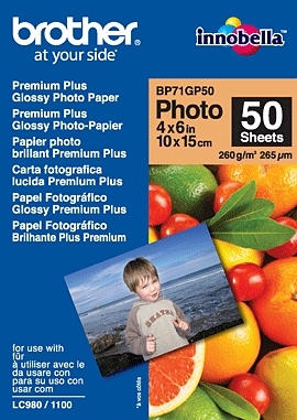Brother fotopapr BP71GP50, 50 list, 10x15cm Premium Glossy, 260g