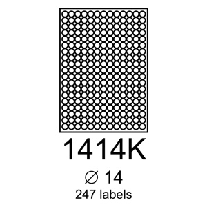 etikety RAYFILM 14mm kruh univerzlne biele R01001414KA (100 list./A4)