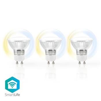 Nedis WIFILW30CRGU10 - SmartLife LED rovka | Wi-Fi | GU10 | 400 lm | 5 W | Studen-Tepl Bl | Android | 3PACK, F 