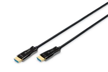Digitus Pipojovac kabel HDMI AOC s hybridnm vlknem, typ A M/M, 20 m, UHD 4K@60 Hz, CE, zlat, bl