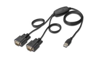 Digitus Adaptr USB na sriov port, RS232 2 x RS232, typ kabelu, ipset: FT2232H, 1,5 m