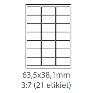 etikety ECODATA Samolepiace 63,5x38,1 univerzlne biele (100 listov A4/bal.)