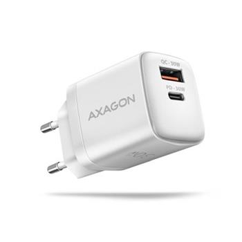 AXAGON ACU-PQ30W Sil nabjeka do st 30W, 2x port (USB-A + USB-C), PD3.0/PPS/QC4+/AFC/Apple, bl