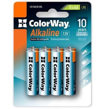 Colorway alkalick baterie AA/ 1.5V/ 8ks v balen/ Blister