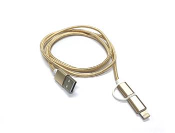 Crono kabel propojovac USB 2.0/ micro USB + Lightning, 1m, zlat