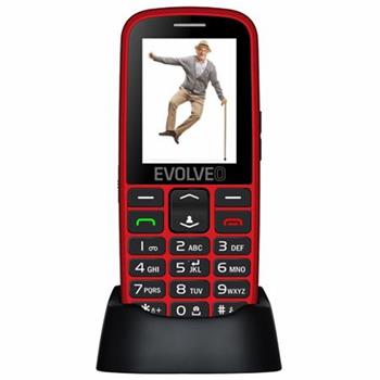 EVOLVEO EasyPhone EG, mobiln telefon pro seniory s nabjecm stojnkem (erven barva)