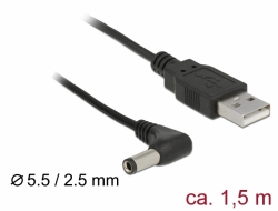 Delock USB Power Cable to DC 5.5 x 2.5 mm male 90 1.5 m