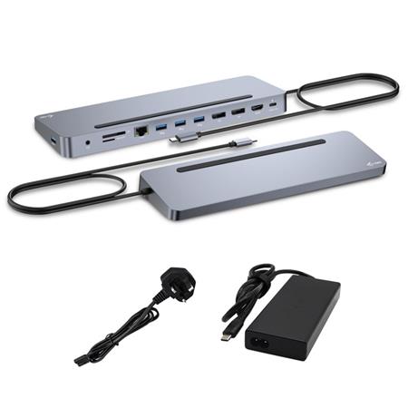 REP I-tec USB-C Metal Ergonomic 3x 4K Display Docking Station with Power Delivery 100 W + i-tec Universal Charger 100 W