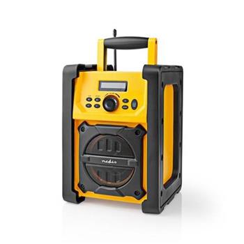 Nedis RDFM3100YW - FM Rdio na stavenit| 15 W | Bluetooth | IPX5 | Dradlo | ern / lut
