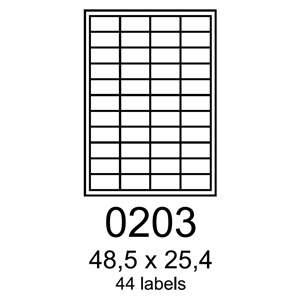 etikety RAYFILM 48,5x25,4 univerzlne biele R01000203A (100 list./A4)