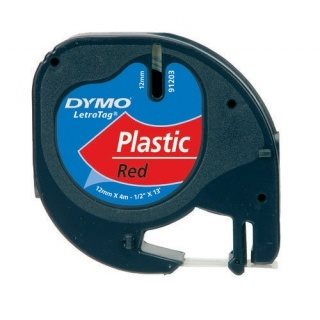 pska DYMO 59424 LetraTag Red Plastic Tape (12mm)