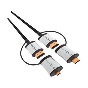 PLATINET OMEGA kabel HDMI v1.4 ern 1,5m + adapter na miniHDMI a microHDMI