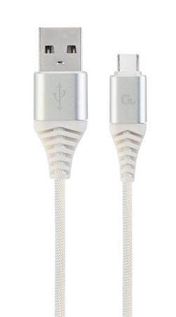 CABLEXPERT Kabel USB 2.0 AM na Type-C kabel (AM/CM), 2m, opleten, blo-strbrn, blister, PREMIUM QUALITY