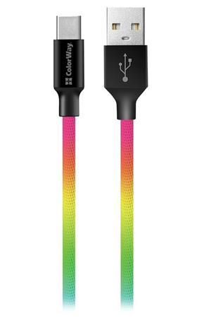 Colorway Datov Kabel Usb /Type-C/ 1m/ 2.4A/ Multicolor