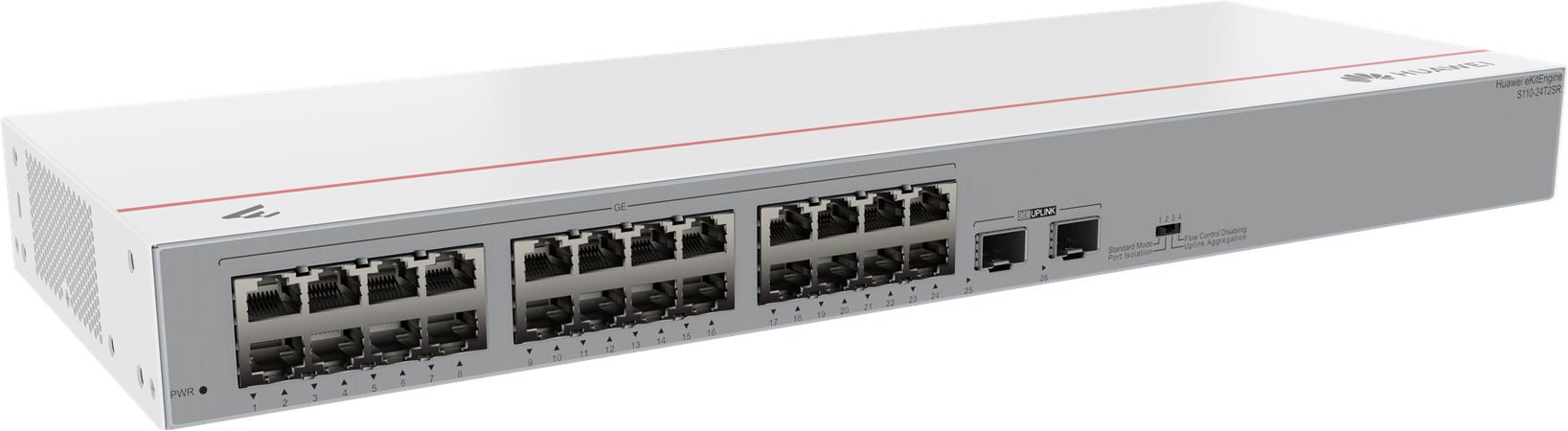 Huawei S110-24T2SR Switch (24*10/100/1000BASE-T ports, 2*GE SFP ports, AC power)